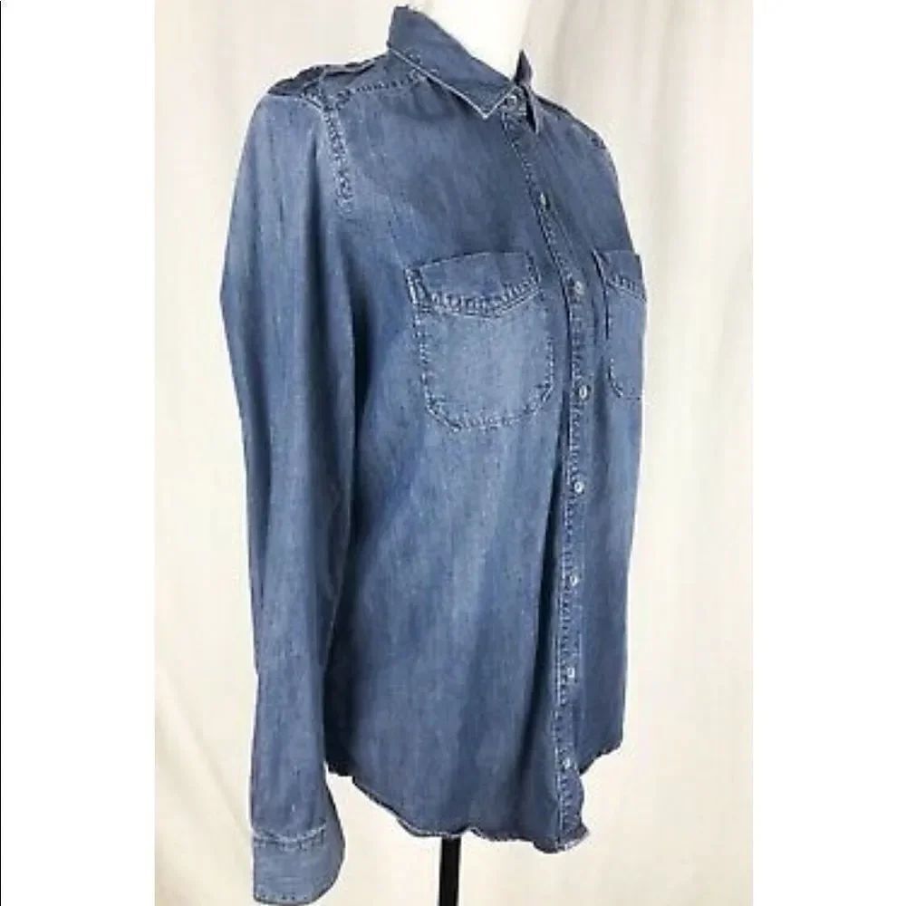 ✨Express Denim Button Down Shirt✨ - Picture 4 of 7